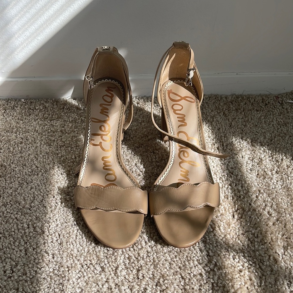Sam Edelman nude chunky heels